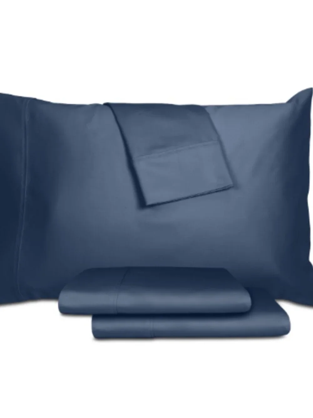 Aq Textiles Percale Solid 4-Pc. Sheet Set, King - Navy